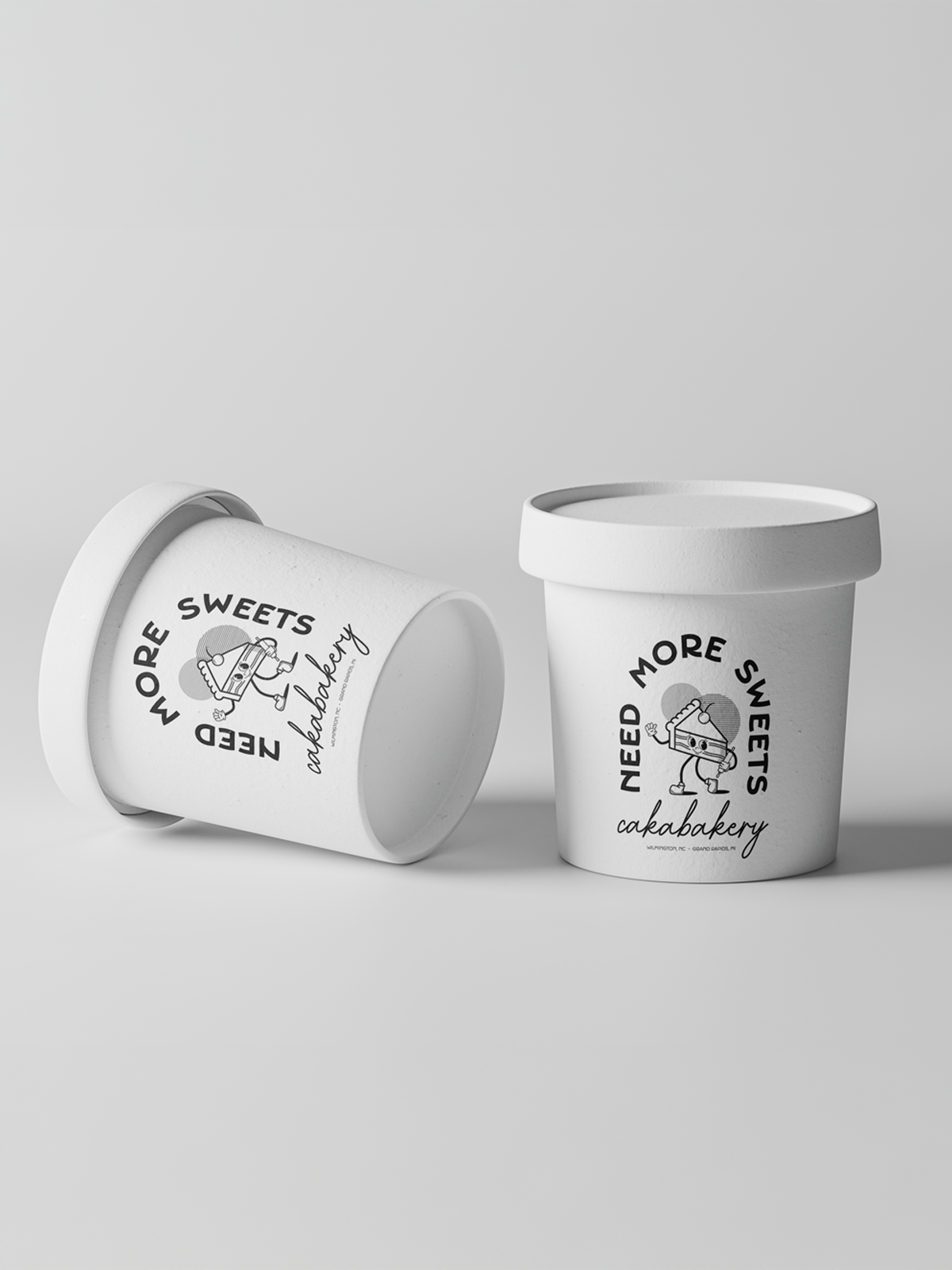 Cakabakery illustration on cookie dough containers